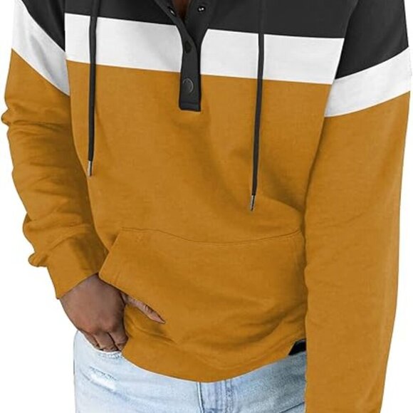 Color Block Hoodie - Yellow, white & black - Women's size large - Picture 7 of 10